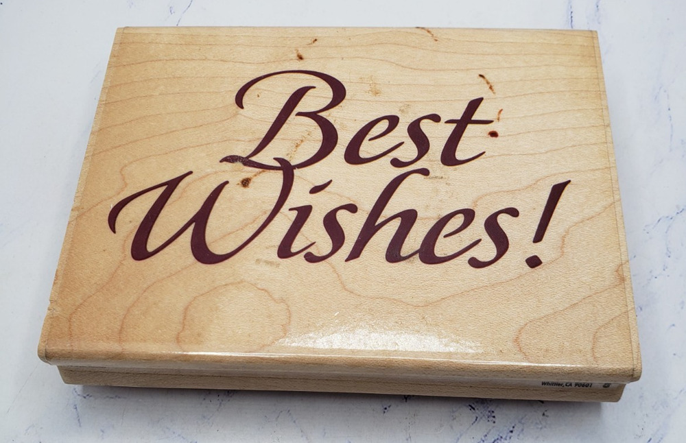Rubber Stampede Elegant Best Wishes Large Rubber Stamp 3001G Pretty Script